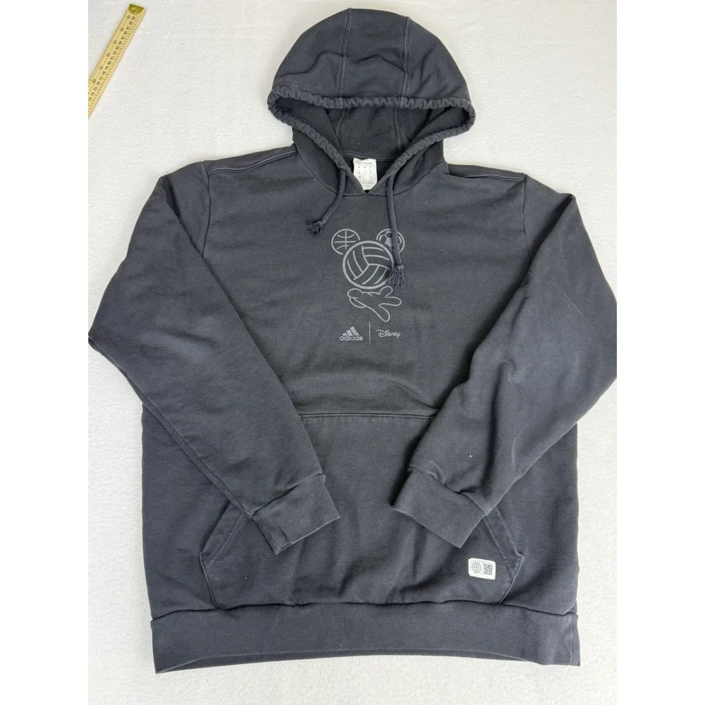 Adidas X Disney Sport Hoodie Mens Large‎ Black Sweatshirt Made To Be Remade